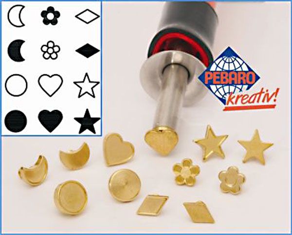Pebaro Brennstempel Set 12 tlg., Blume, Mond, Herz usw. Refurbished
